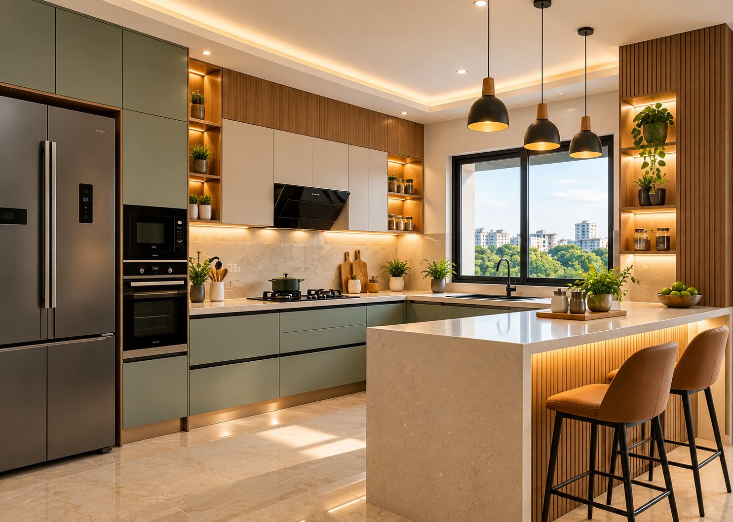 Modular kitchen design in Jadavpur Kolkata by NIWAS Interior