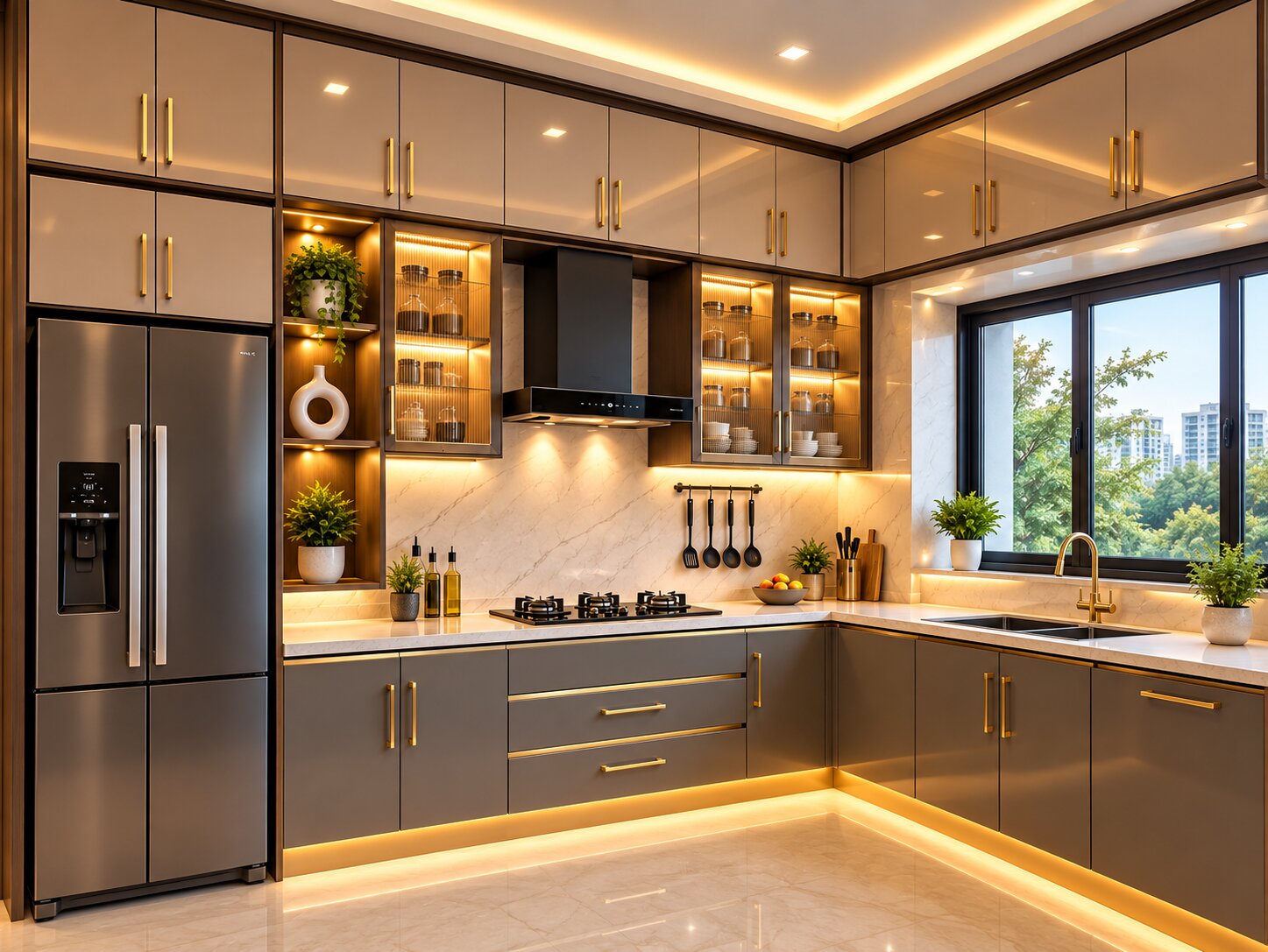 Modular kitchen design in Ruby Kolkata by NIWAS Interior